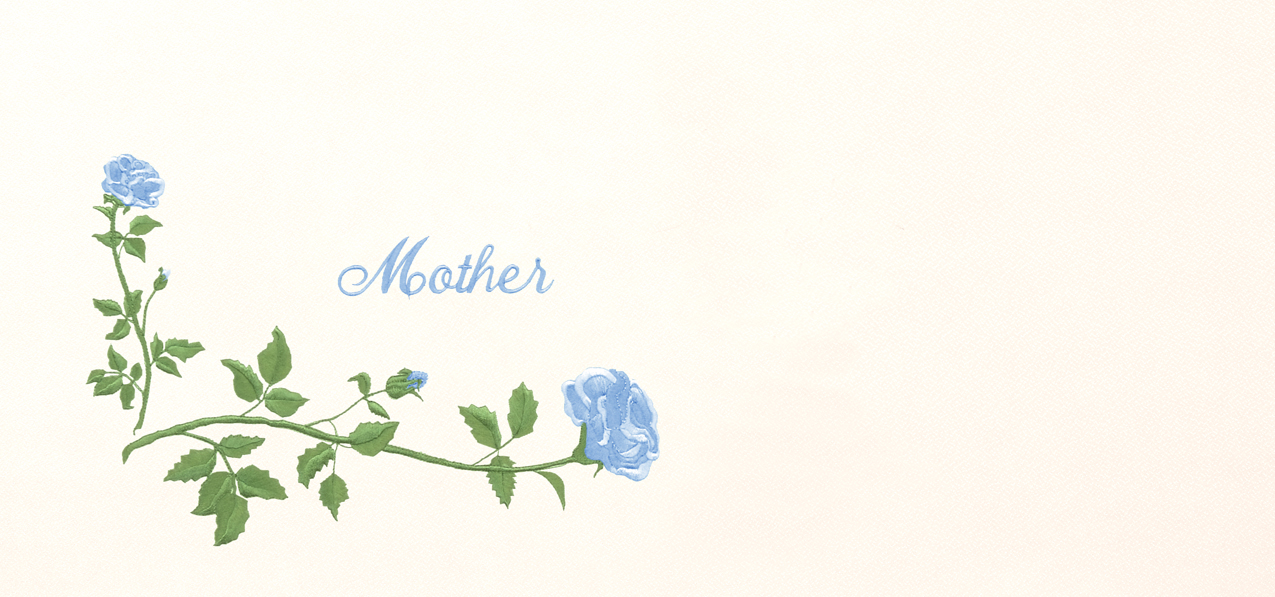 P 502 BL RT Corner Rose Mother Blue Rosetan Faux